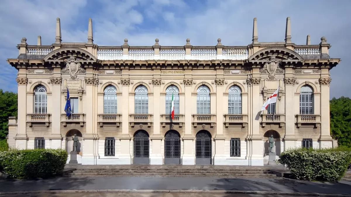 Main campus buildings of Politecnico di Milano in Milan, Italy