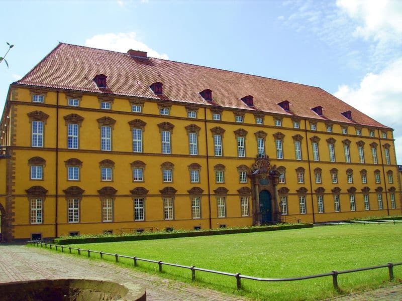 Main campus of University of Osnabrück, Germany, featuring modern academic buildings and green spaces.