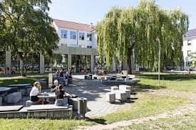 Erfurt University of Applied Sciences campus view, showing modern academic buildings and student facilities, reflecting a focus on applied sciences and practical learning.