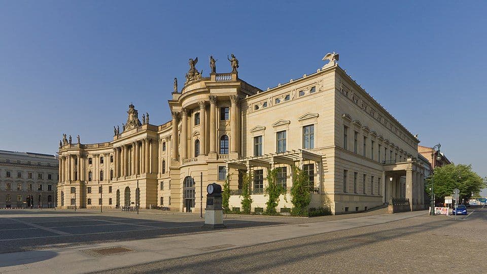 Main campus of Humboldt University of Berlin, Germany, showcasing historic university buildings and green spaces