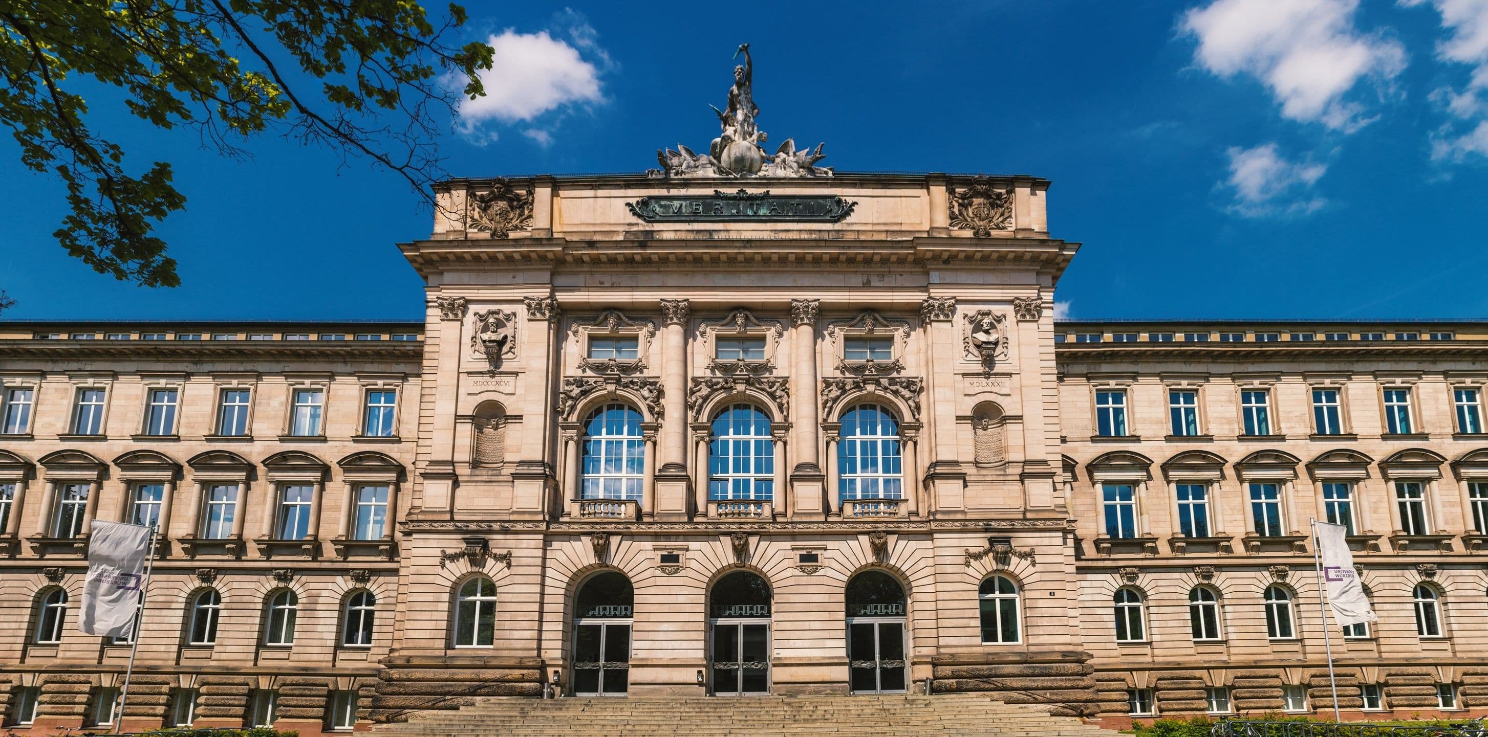 Main campus building of Julius Maximilian University of Würzburg with modern facilities and historic architecture